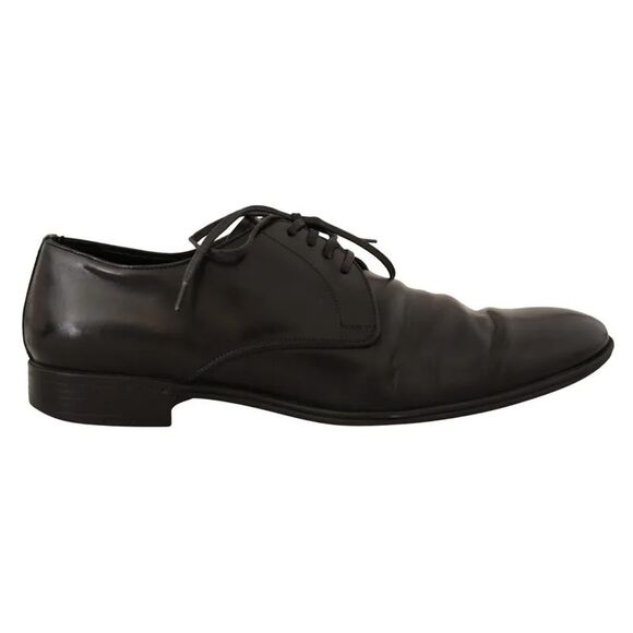 Dolce & Gabbana Black Leather Derby Dress Formal Men's Shoes (Pre-Owned)